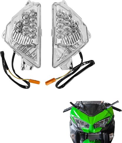 TCMT Motorcycle Front LED Turn Signal Lights Fit For Kawasaki Ninja 250 300 2013-2018 Ninja 400 650 2018-2023 in Kuwait