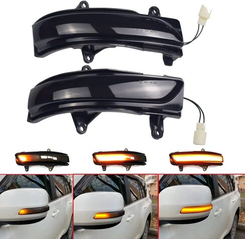 LED ديناميكية مرآة الوامض ضوء متسلسل بدوره مصباح إشارة لتويوتا لاند كروزر FJ200 LC200 / برادو FJ150 2010-2020 2021 (أصفر) in Kuwait