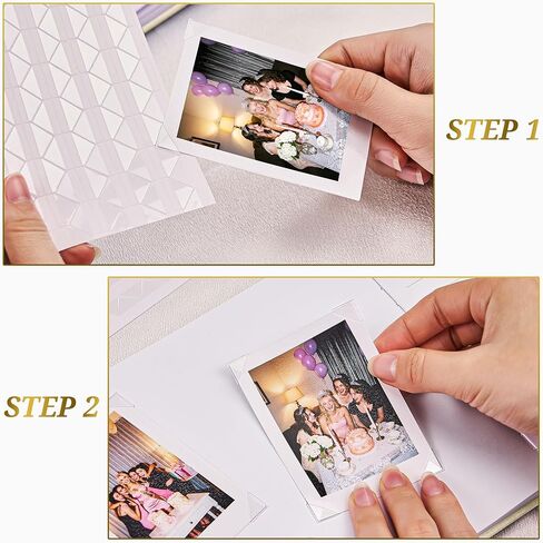 JARLINK Wedding Guest Book for Reception, Beautiful Polaroid Sign-in Guestbook W/Clear Self-Adhesive Corners, for Wedding, Baby Shower or Special Day, 100 Pages Blank and Lined Thick Paper, Beige in Kuwait