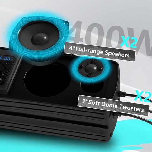 16 Inch UTV Sound Bar, IP66 Waterproof Bluetooth Golf Cart Sound Bar, ATV Speaker System, SXS SoundBar Compatible with Polaris RZR CFmoto Can-Am in Saudi Arabia