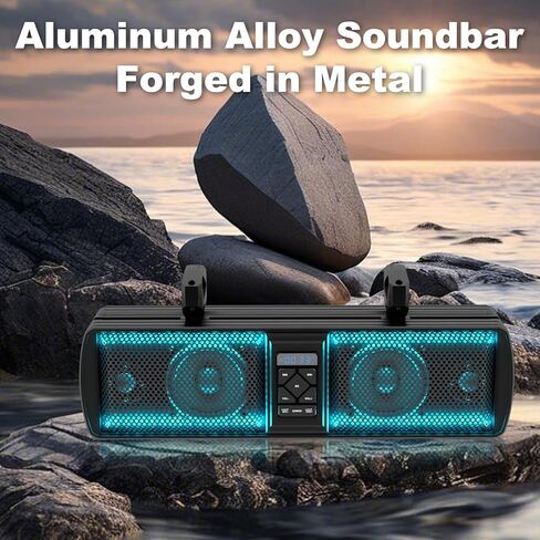16 Inch UTV Sound Bar, IP66 Waterproof Bluetooth Golf Cart Sound Bar, ATV Speaker System, SXS SoundBar Compatible with Polaris RZR CFmoto Can-Am in Saudi Arabia