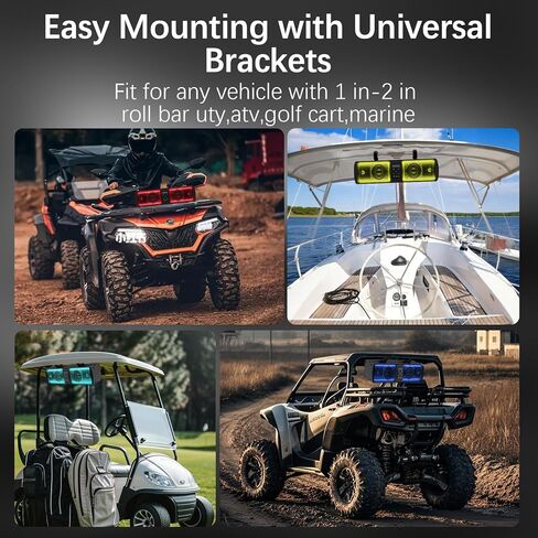16 Inch UTV Sound Bar, IP66 Waterproof Bluetooth Golf Cart Sound Bar, ATV Speaker System, SXS SoundBar Compatible with Polaris RZR CFmoto Can-Am in Saudi Arabia
