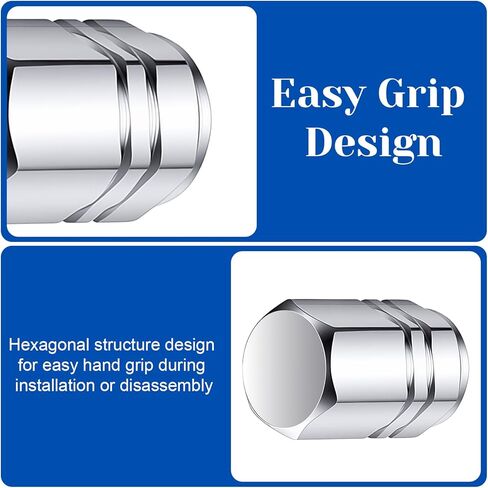 50 Pcs Tire Valve Stem Caps - Universal Fit Hexagon Aluminum Alloy Tire Valve Caps - Heavy-Duty Leak Proof Stem Covers for Car, Truck, SUV, Bicycle, Motorcycle in Kuwait
