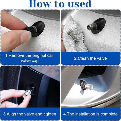 50 Pcs Tire Valve Stem Caps - Universal Fit Hexagon Aluminum Alloy Tire Valve Caps - Heavy-Duty Leak Proof Stem Covers for Car, Truck, SUV, Bicycle, Motorcycle in Kuwait