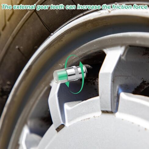 4 PCS Car Tire Pressure Monitor Valve Stem Caps, Tire Pressure Caps 2.4Bar 36PSI Air Cap for Tires with 3 Color Eye Alert Sensor Indicator for Cars, Trucks, Motorcycles, Bicycles in Kuwait