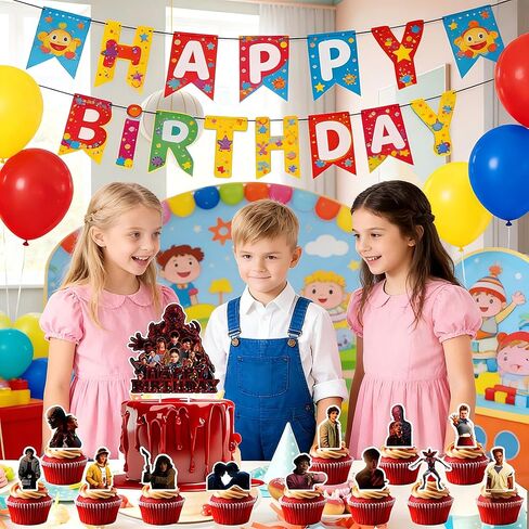13Pcs Stranger 5 TV Cake Decorations with 12pcs Cupcake Toppers, 1pcs Cake Topper for Boys and Girls Movie Theme Birthday Party Decorations in Saudi Arabia