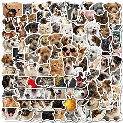 112pcs Cute Waterproof Vinyl Stickers for Kids – Cat & Dog Cartoon Laptop Stickers Kids, Water Bottle Stickers Bulk, Computer & School Sticker Party Gift Pack in Kuwait
