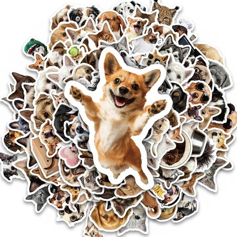 112pcs Cute Waterproof Vinyl Stickers for Kids – Cat & Dog Cartoon Laptop Stickers Kids, Water Bottle Stickers Bulk, Computer & School Sticker Party Gift Pack in Kuwait