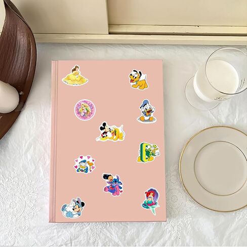 200PCS Mixed Cartoon Stickers Pack, Cute Cartoon Princess & Mickey Vinyl Stickers, Waterproof PVC Decals for Water Bottle, Laptop, Scrapbooking, Kids & Adults (DSN200) in Saudi Arabia
