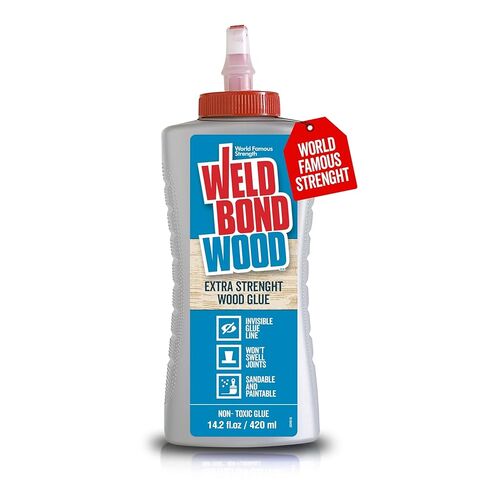 غراء خشب Weldbond فائق القوة للأعمال الخشبية وإصلاح الأثاث والمشروعات اليدوية - غير سام، خط غير مرئي، قابل للرمل والطلاء، غراء خشبي شديد التحمل للأثاث والنجارة - 14.2 أونصة، عبوتان in Kuwait