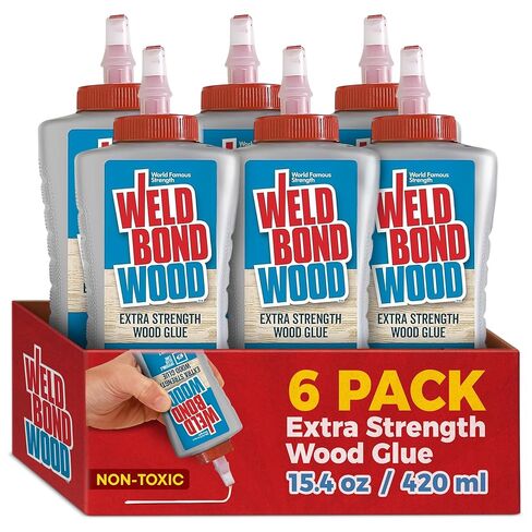 غراء خشب Weldbond فائق القوة للأعمال الخشبية وإصلاح الأثاث والمشروعات اليدوية - غير سام، خط غير مرئي، قابل للرمل والطلاء، غراء خشبي شديد التحمل للأثاث والنجارة - 14.2 أونصة، عبوتان in Kuwait