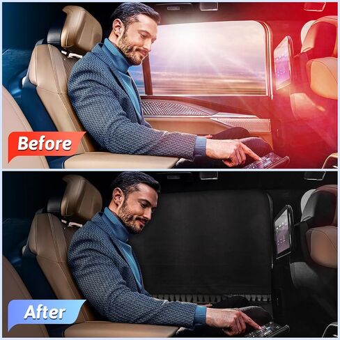 Car Window Shades with Tassel,2pcs Magnetic Car Side Window Sun Shade for Heat Block UV Protection,Auto Essential Interior Accessories in Saudi Arabia