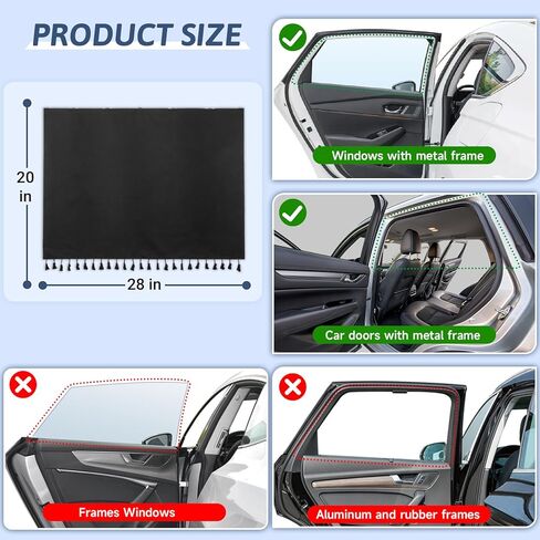 Car Window Shades with Tassel,2pcs Magnetic Car Side Window Sun Shade for Heat Block UV Protection,Auto Essential Interior Accessories in Saudi Arabia