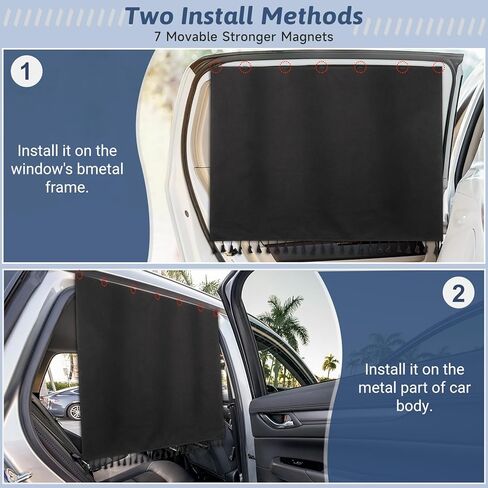 Car Window Shades with Tassel,2pcs Magnetic Car Side Window Sun Shade for Heat Block UV Protection,Auto Essential Interior Accessories in Saudi Arabia