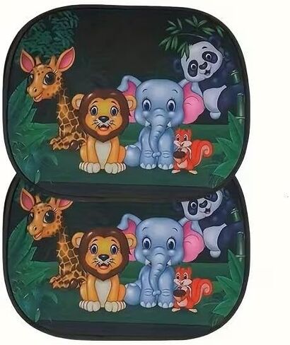 2pcs Car Sun Shades, Cartoon Nylon Fabric, Car Window Decorations, Suitable for Various Car Models, Style1 in Kuwait