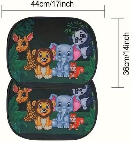 2pcs Car Sun Shades, Cartoon Nylon Fabric, Car Window Decorations, Suitable for Various Car Models, Style1 in Kuwait