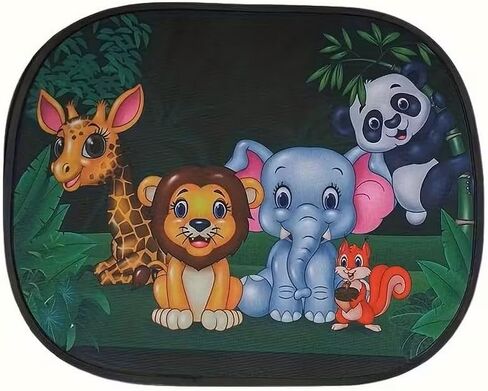 2pcs Car Sun Shades, Cartoon Nylon Fabric, Car Window Decorations, Suitable for Various Car Models, Style1 in Kuwait