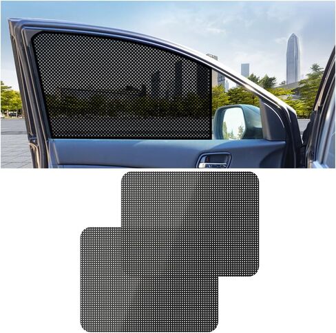 4PCS Car Side Window Sunshade, Reusable UV Ray Heat Glare Protector Static Cling Film Shade Sticker, Washable Auto Window Sun Shield Privacy Film, Universal for Vehicles in Saudi Arabia