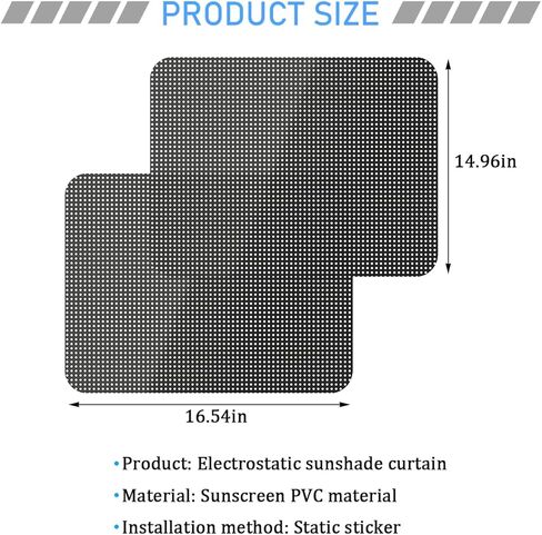4PCS Car Side Window Sunshade, Reusable UV Ray Heat Glare Protector Static Cling Film Shade Sticker, Washable Auto Window Sun Shield Privacy Film, Universal for Vehicles in Saudi Arabia