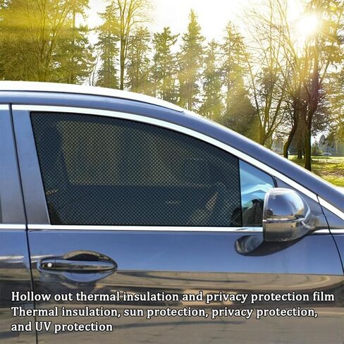 4PCS Car Side Window Sunshade, Reusable UV Ray Heat Glare Protector Static Cling Film Shade Sticker, Washable Auto Window Sun Shield Privacy Film, Universal for Vehicles in Saudi Arabia