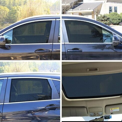4PCS Car Side Window Sunshade, Reusable UV Ray Heat Glare Protector Static Cling Film Shade Sticker, Washable Auto Window Sun Shield Privacy Film, Universal for Vehicles in Saudi Arabia