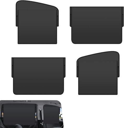 4 PCS Car Window Shades, Magnetic Privacy Sun Shade for Side Windows, Adjustable Blackout Car Window Covers, Universal for Most Vehicles (Black) in Saudi Arabia