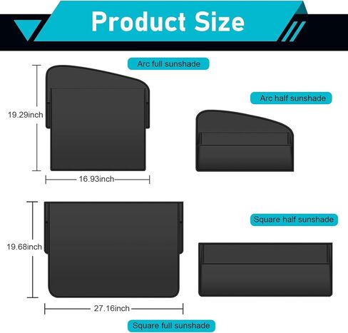 4 PCS Car Window Shades, Magnetic Privacy Sun Shade for Side Windows, Adjustable Blackout Car Window Covers, Universal for Most Vehicles (Black) in Saudi Arabia