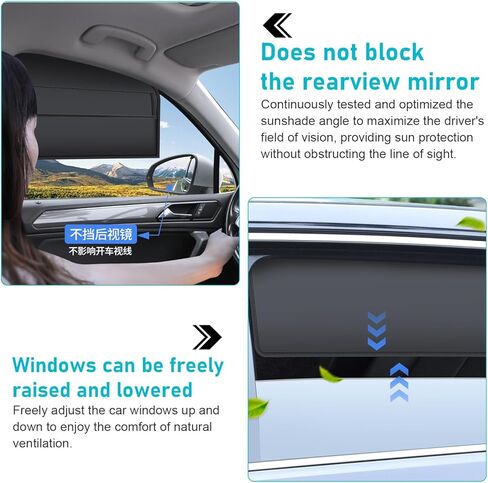 4 PCS Car Window Shades, Magnetic Privacy Sun Shade for Side Windows, Adjustable Blackout Car Window Covers, Universal for Most Vehicles (Black) in Saudi Arabia