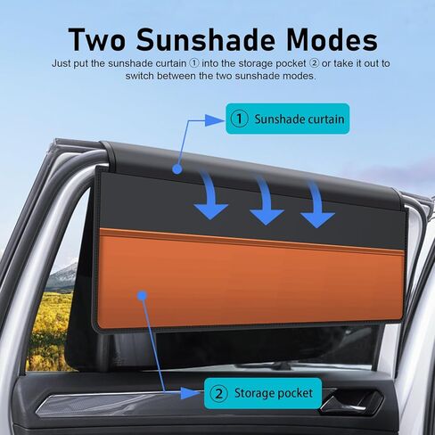 4 PCS Car Window Shades, Magnetic Privacy Sun Shade for Side Windows, Adjustable Blackout Car Window Covers, Universal for Most Vehicles (Black) in Saudi Arabia
