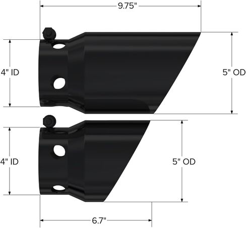 MBRP T5111BLK - 304 SS Round Clamp-On Black Coated Exhaust Tip Cover Set in Kuwait