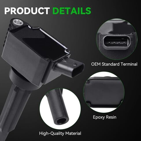 Ignition Coil Pack Compatible with Hyundai Sonata Santa Fe Tucson Santa Cruz Kia Sorento Sportage 2.5L L4 2020-2024 - Replaces OE Number UF890 UF-890 27300-2S000, 4 PCS Set in Saudi Arabia