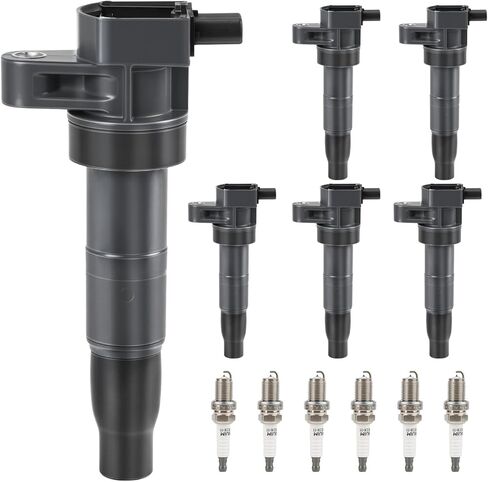 Ignition Coil Pack and Iridium Spark Plugs Set of 6 Compatible with Kia Sedona Sorento & Hyundai Azera Sonata Veracruz Entourage Santa Fe V6 3.3L 3.8L 2006 2007 2008 2009 2010 2011 2012 UF546, 7090 in Saudi Arabia