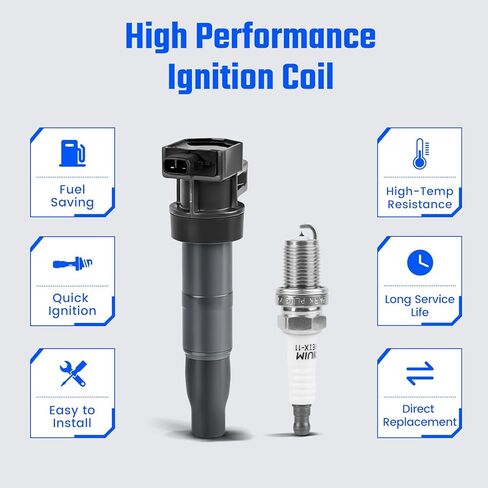 Ignition Coil Pack and Iridium Spark Plugs Set of 6 Compatible with Kia Sedona Sorento & Hyundai Azera Sonata Veracruz Entourage Santa Fe V6 3.3L 3.8L 2006 2007 2008 2009 2010 2011 2012 UF546, 7090 in Saudi Arabia