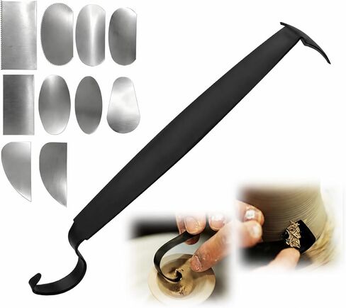 Pottery Trimming Tools, Stainless Steel Double Ended Pottery Tool for Carving, Versatile Clay Trimming Tool with 10 Serrated Scrapers for Ceramic Artists, Sculptors and Potters in Saudi Arabia
