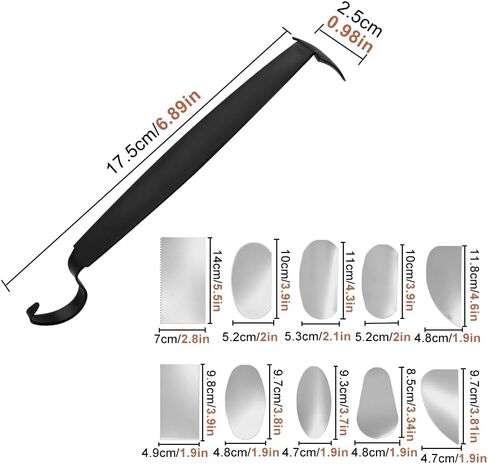 Pottery Trimming Tools, Stainless Steel Double Ended Pottery Tool for Carving, Versatile Clay Trimming Tool with 10 Serrated Scrapers for Ceramic Artists, Sculptors and Potters in Saudi Arabia
