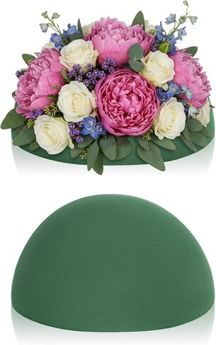 Hpmjz 4 PCS Floral Foam Blocks, 7.5 Inch Green Half Balls Large Round Dry & Wet Flower Foam for Fresh and Artificial Flower Plant Arrangements Craft Supplies Wedding Birthday Home Garden Decor in Kuwait