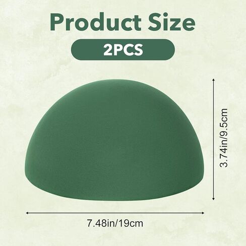 Hpmjz 4 PCS Floral Foam Blocks, 7.5 Inch Green Half Balls Large Round Dry & Wet Flower Foam for Fresh and Artificial Flower Plant Arrangements Craft Supplies Wedding Birthday Home Garden Decor in Kuwait