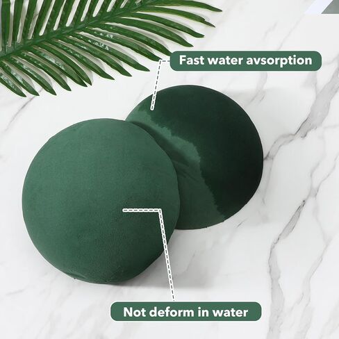 Hpmjz 4 PCS Floral Foam Blocks, 7.5 Inch Green Half Balls Large Round Dry & Wet Flower Foam for Fresh and Artificial Flower Plant Arrangements Craft Supplies Wedding Birthday Home Garden Decor in Kuwait