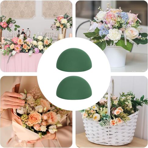 Hpmjz 4 PCS Floral Foam Blocks, 7.5 Inch Green Half Balls Large Round Dry & Wet Flower Foam for Fresh and Artificial Flower Plant Arrangements Craft Supplies Wedding Birthday Home Garden Decor in Kuwait