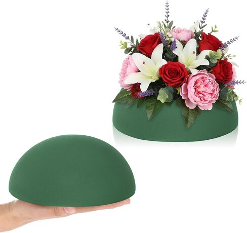 Hpmjz 4 PCS Floral Foam Blocks, 7.5 Inch Green Half Balls Large Round Dry & Wet Flower Foam for Fresh and Artificial Flower Plant Arrangements Craft Supplies Wedding Birthday Home Garden Decor in Kuwait