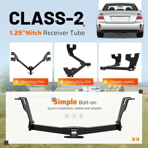 وصلة سحب مقطورة من الفئة 2، جهاز استقبال 1.25 بوصة متوافق مع 2005-2009 Subaru Outback Sedan، Wagon 2005-2009 Subaru Legacy Sedan أو Wagon، بما في ذلك Outback و2.5 GT in Kuwait