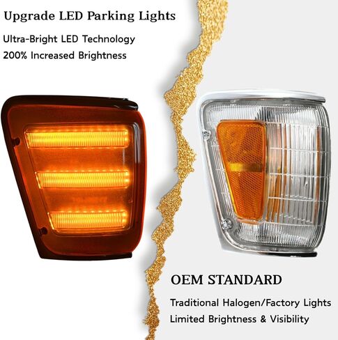 مصابيح أمامية LED للمصابيح الأمامية الجانبية لسيارة Toyota Pickup 4WD 1989-1991/4Runner 1990 1991 | ضوء المنعطفات | ضوء النهار الكهرماني | بارك لايت | استبدال OEM: TO2520124 | TO2521126 in Kuwait