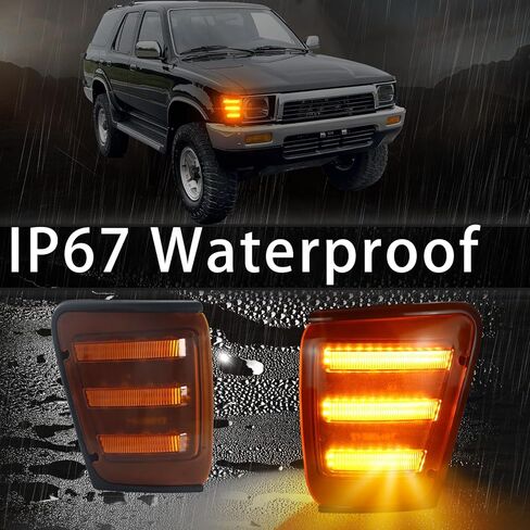 مصابيح أمامية LED للمصابيح الأمامية الجانبية لسيارة Toyota Pickup 4WD 1989-1991/4Runner 1990 1991 | ضوء المنعطفات | ضوء النهار الكهرماني | بارك لايت | استبدال OEM: TO2520124 | TO2521126 in Kuwait