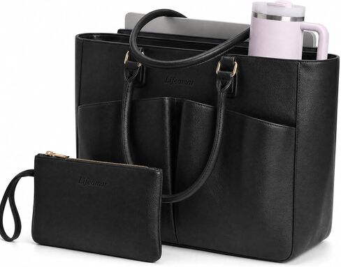 Work Tote Bag for Women with 15.6 Inch Laptop Compartment,Vintage Leather Laptop Tote Bag with Large Capacity, Waterproof Computer Bags for Laptops Nurse Teacher Bag Office Business Briefcase in Saudi Arabia