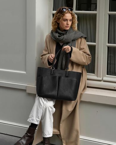 Work Tote Bag for Women with 15.6 Inch Laptop Compartment,Vintage Leather Laptop Tote Bag with Large Capacity, Waterproof Computer Bags for Laptops Nurse Teacher Bag Office Business Briefcase in Saudi Arabia
