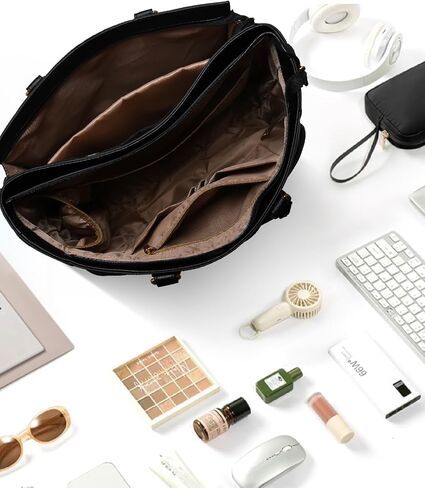 Work Tote Bag for Women with 15.6 Inch Laptop Compartment,Vintage Leather Laptop Tote Bag with Large Capacity, Waterproof Computer Bags for Laptops Nurse Teacher Bag Office Business Briefcase in Saudi Arabia