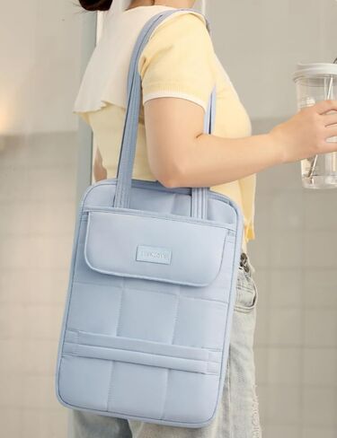 Laptop Tote Bag for Women Padded Laptop Bag 15 Inch Water Resistant Work Tote with Pockets Zippered Carrying Case for Office Travel Commute Blue in Kuwait