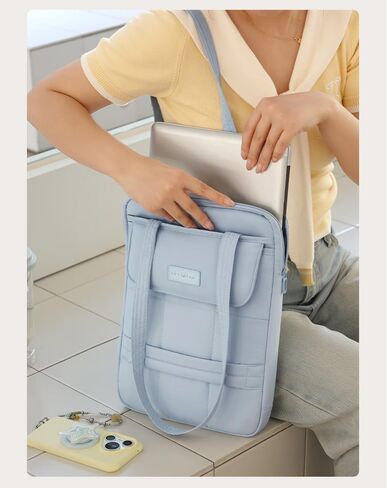 Laptop Tote Bag for Women Padded Laptop Bag 15 Inch Water Resistant Work Tote with Pockets Zippered Carrying Case for Office Travel Commute Blue in Kuwait