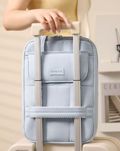 Laptop Tote Bag for Women Padded Laptop Bag 15 Inch Water Resistant Work Tote with Pockets Zippered Carrying Case for Office Travel Commute Blue in Kuwait
