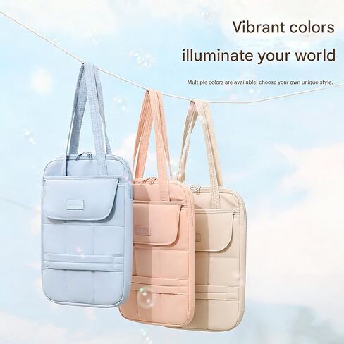 Laptop Tote Bag for Women Padded Laptop Bag 15 Inch Water Resistant Work Tote with Pockets Zippered Carrying Case for Office Travel Commute Blue in Kuwait